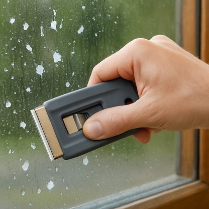 Sicherheitsschaber, ein- und ausziehbar mit Gummierung