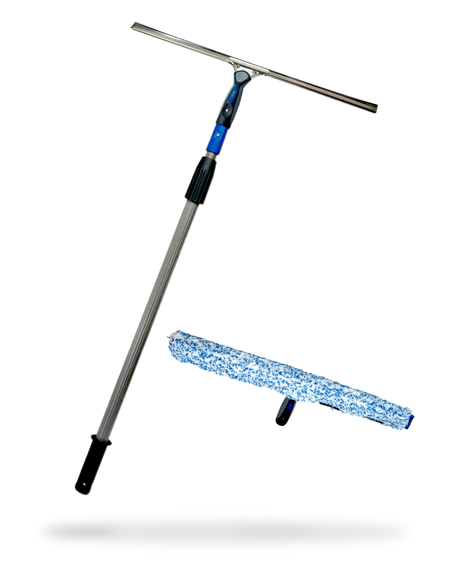 Kombi-Set Teleskopstange mit Fenstereinwischer & Abzieher