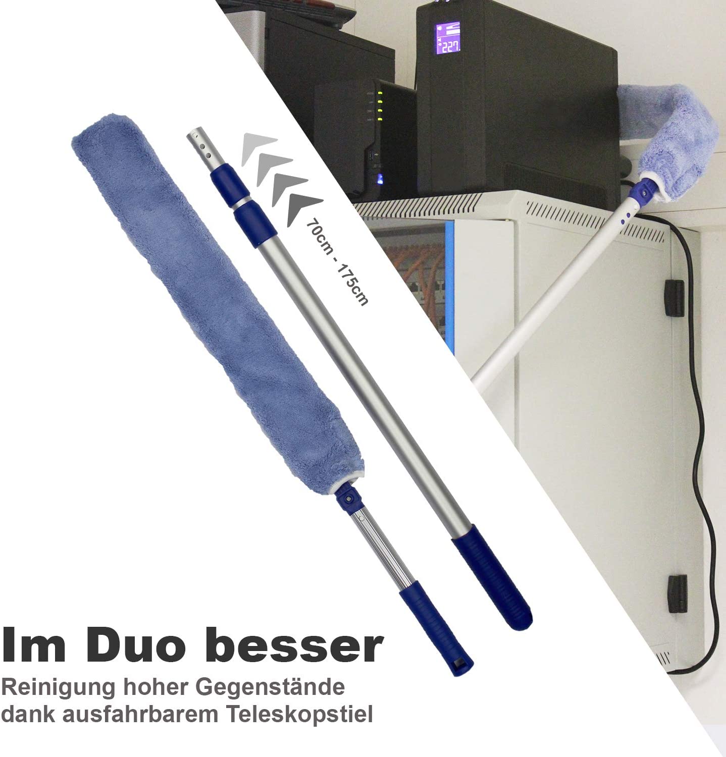 Profi Microfaser Staubmopp inkl. Teleskopstange