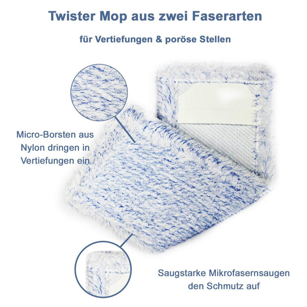 3er Set Profi-Wischmopps - Bodenwischer Dual, Soft & Twister