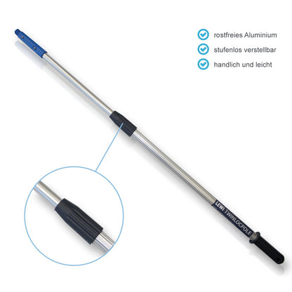Profi Kombi-Set Teleskopstange mit Fensterabzieher